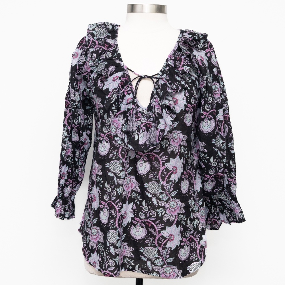 Mille‎ - May Linen Ruffle Blouse - Picture 2 of 11